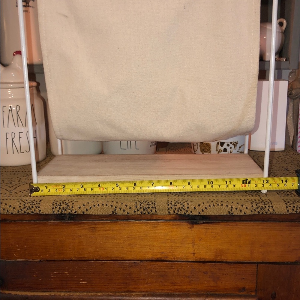 Rae Dunn MAGAZINES Cream Canvas Magazine Rack (Canvas/Wood/Metal) No Bundle! - Picture 6 of 10